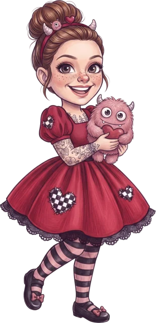 Lauri disfrazada de Monster Love